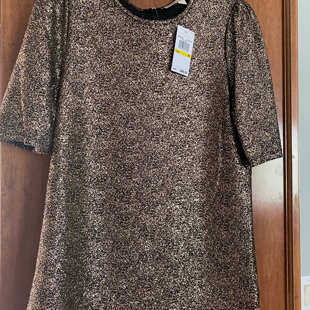 Michael Kors Gold Sequin Boxy Blouse